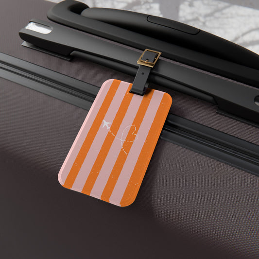 Airplane Luggage Tag Retro Stripes