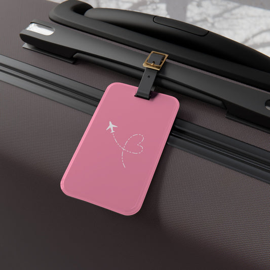 Airplane Luggage Tag Rose Pink
