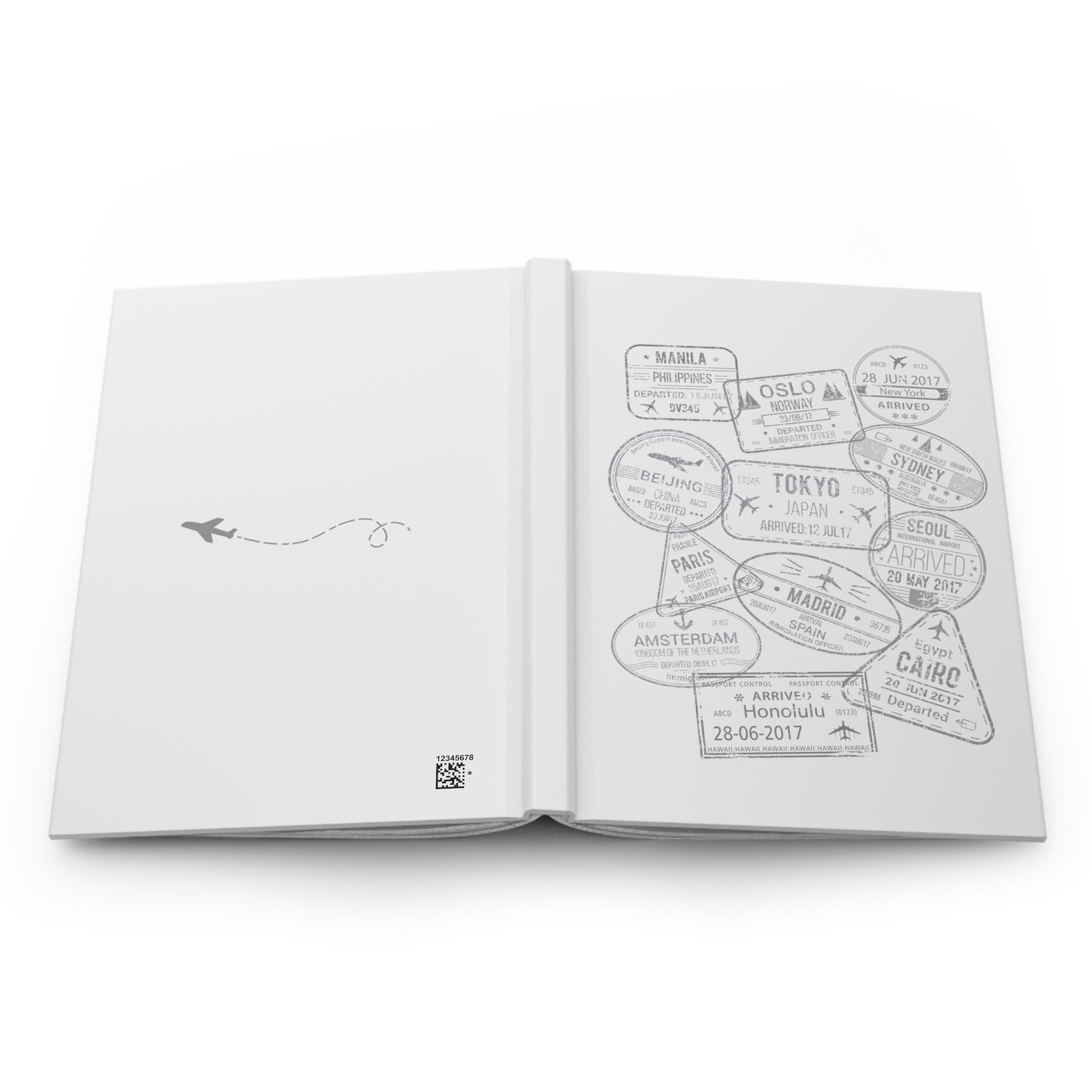 World Passport Stamps | Retro Travel Journal White