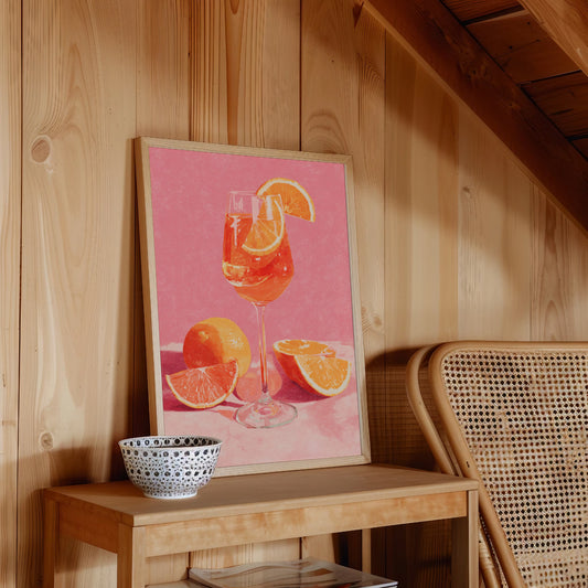 Aperol Spritz Wall Art Print | Italian Summer Cocktail