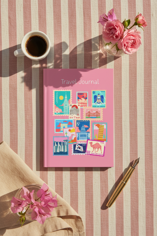 World Destinations | Wanderlust Travel Journal Rose Pink