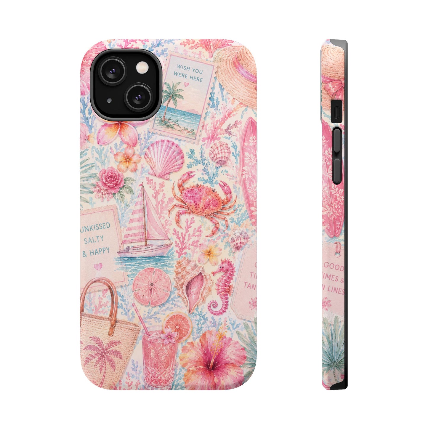 Pink Coastal Collage Phone Case