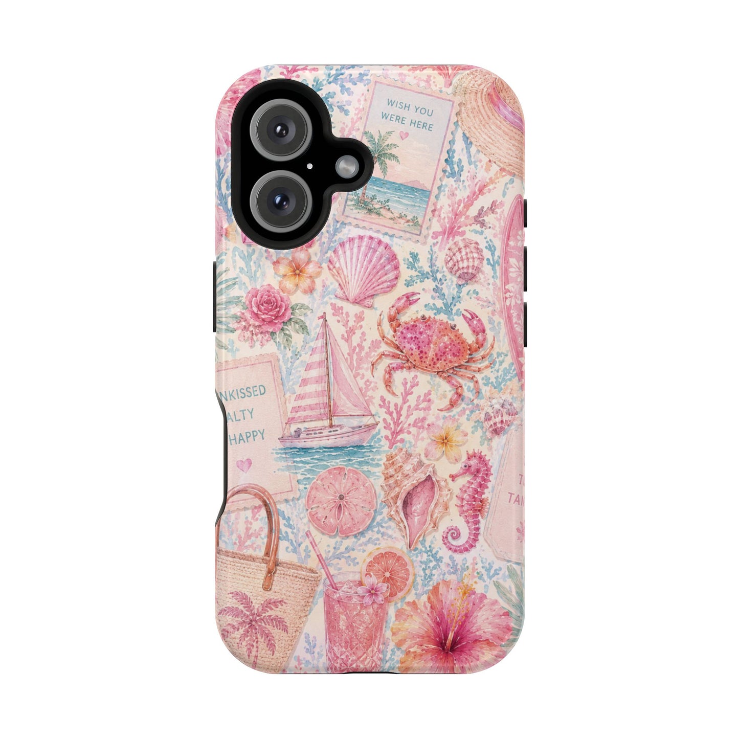 Pink Coastal Collage Phone Case