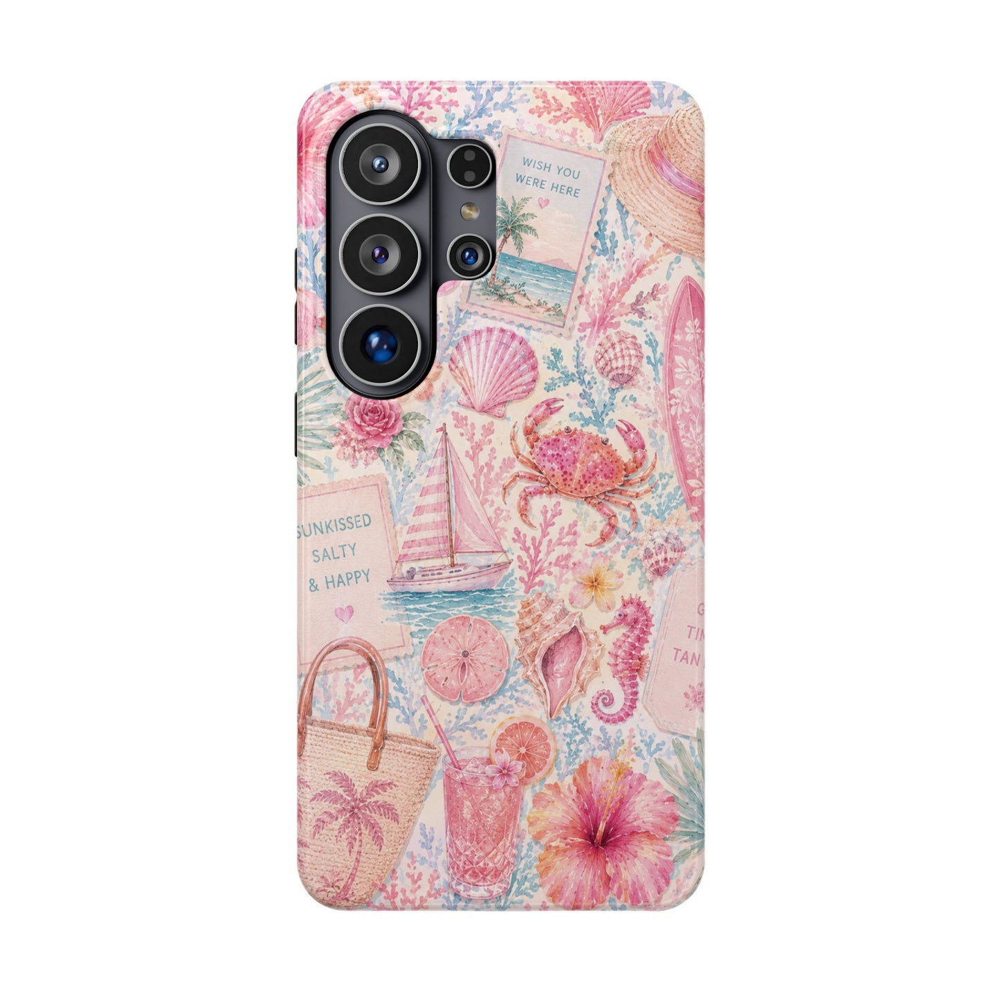 Pink Coastal Collage Phone Case