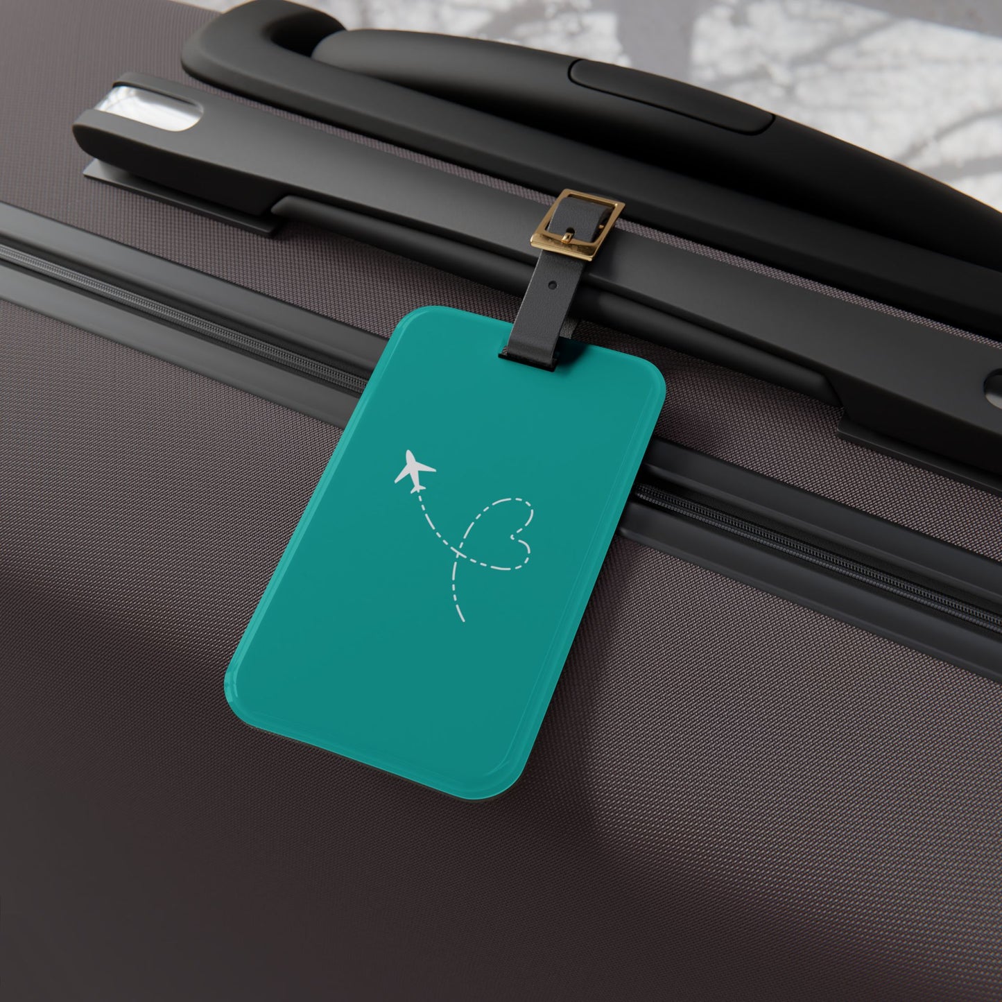 Airplane Luggage Tag Teal