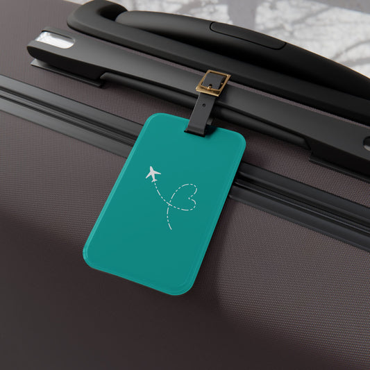 Airplane Luggage Tag Teal