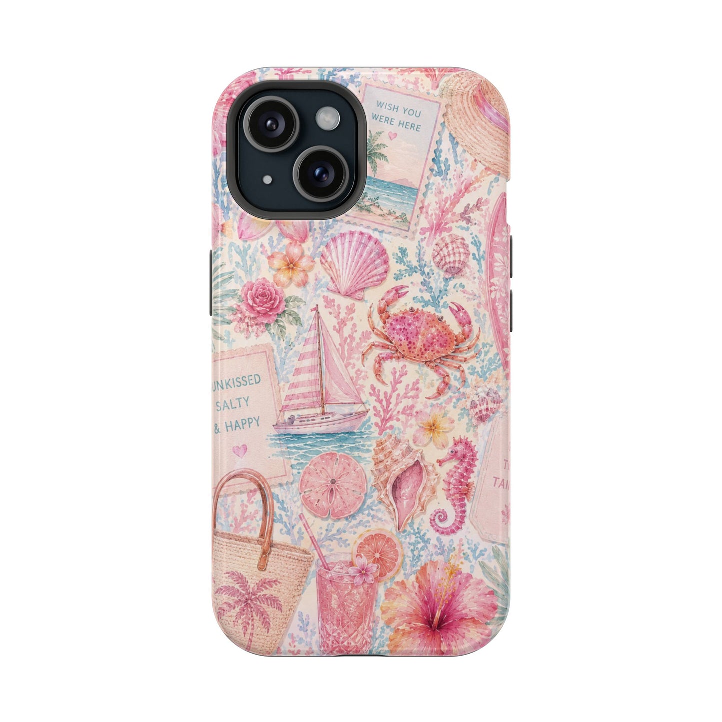 Pink Coastal Collage Phone Case