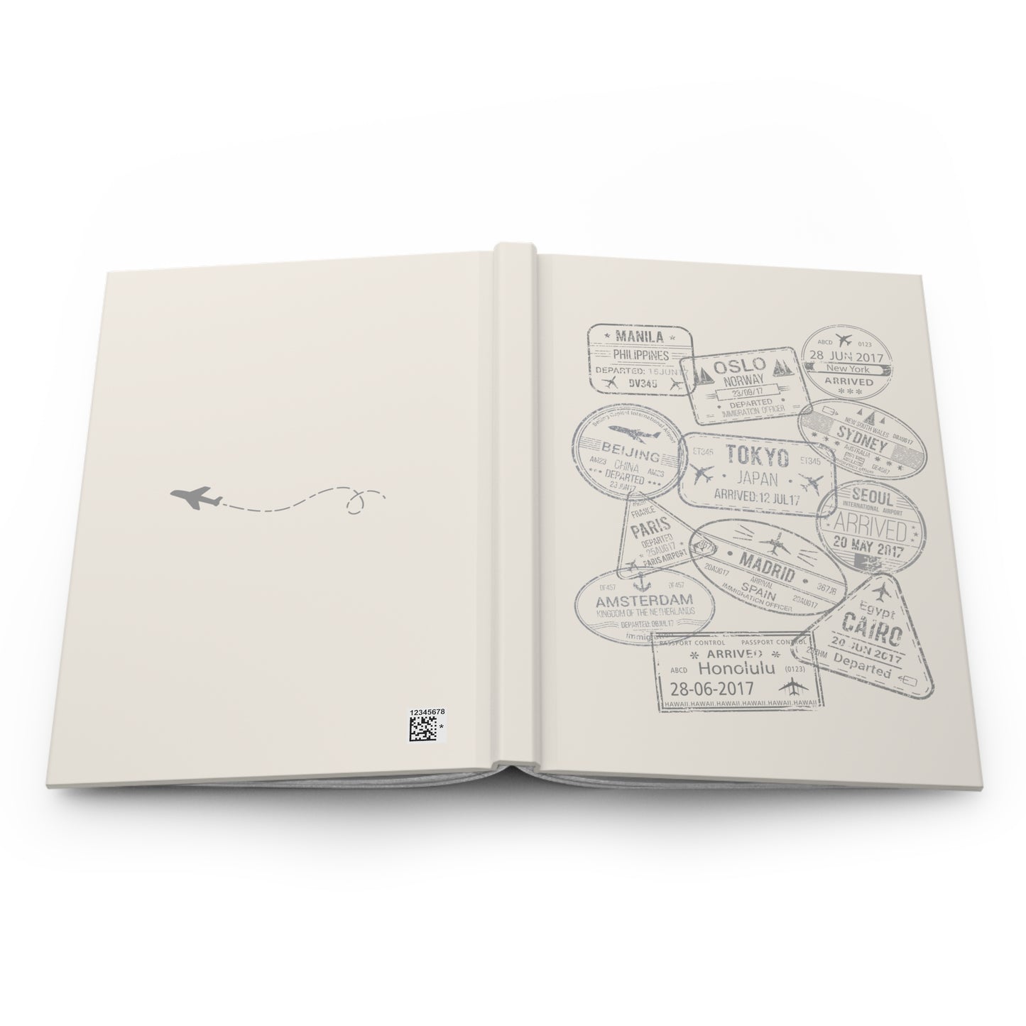 World Passport Stamps | Retro Travel Journal Creme