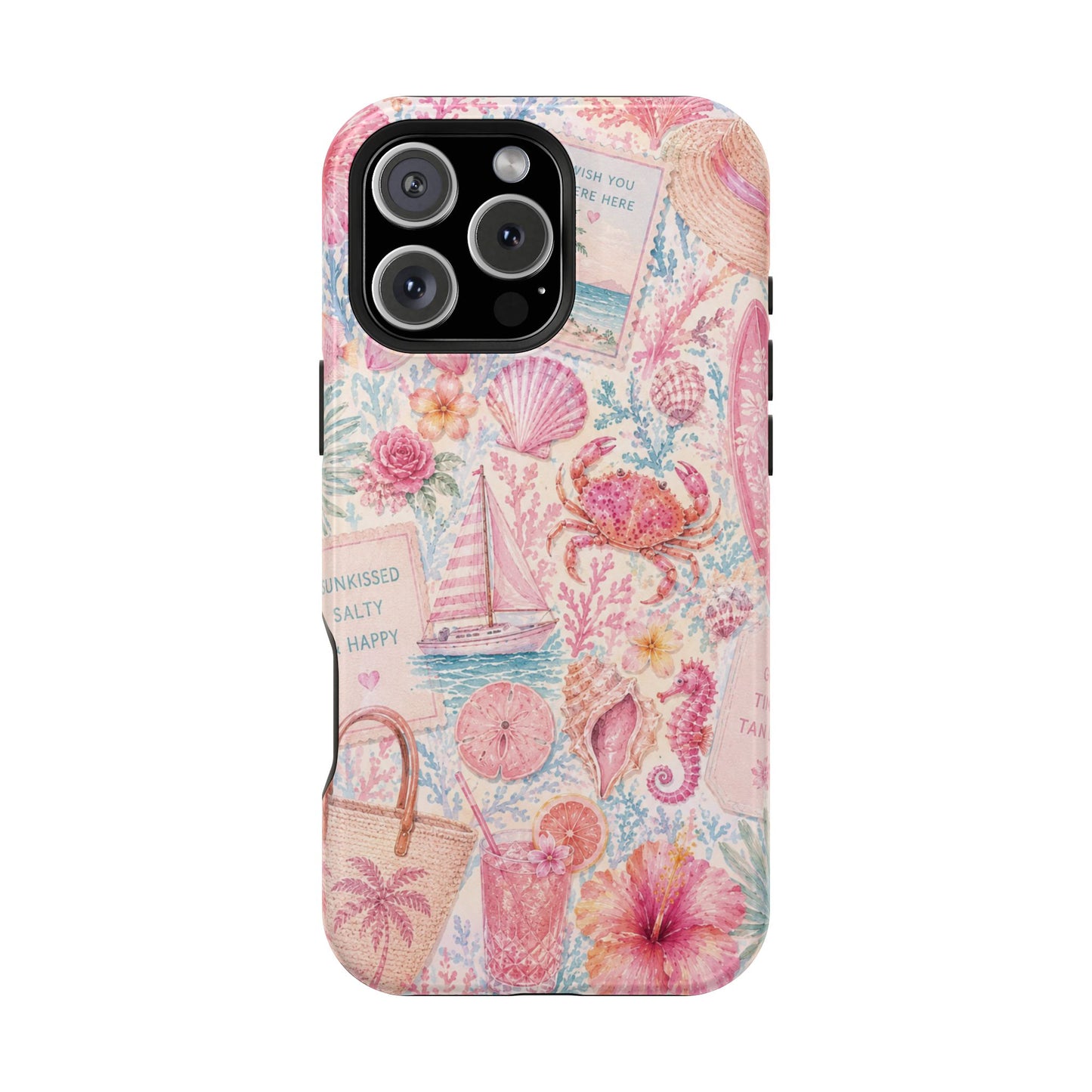 Pink Coastal Collage Phone Case