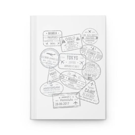 World Passport Stamps | Retro Travel Journal White