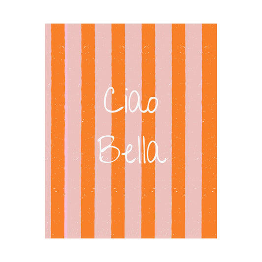 Ciao Bella Wall Art | Italian Retro Striped Print