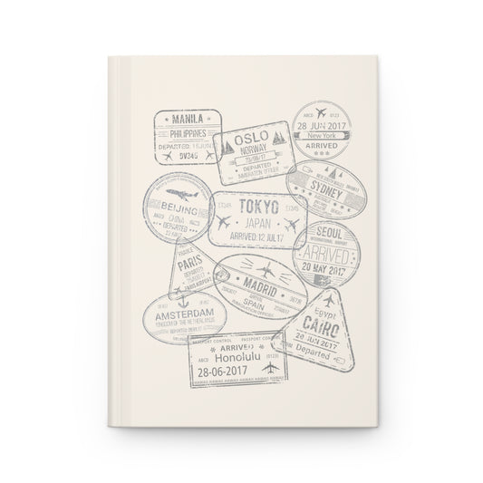 World Passport Stamps | Retro Travel Journal Creme