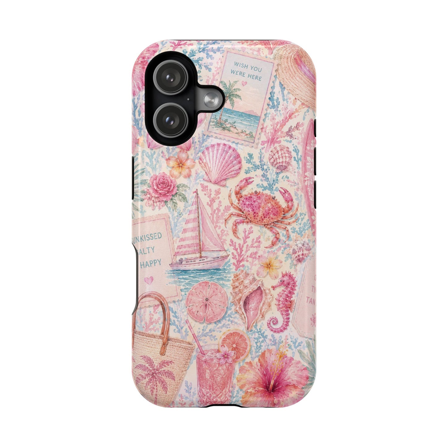 Pink Coastal Collage Phone Case