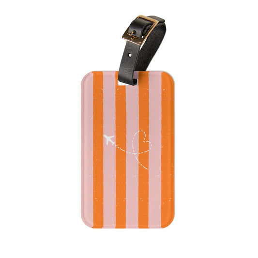 Airplane Luggage Tag Retro Stripes