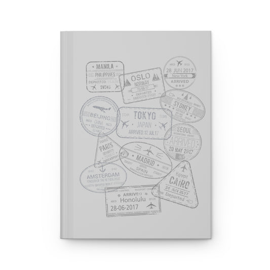 World Passport Stamps | Retro Travel Journal Light Grey