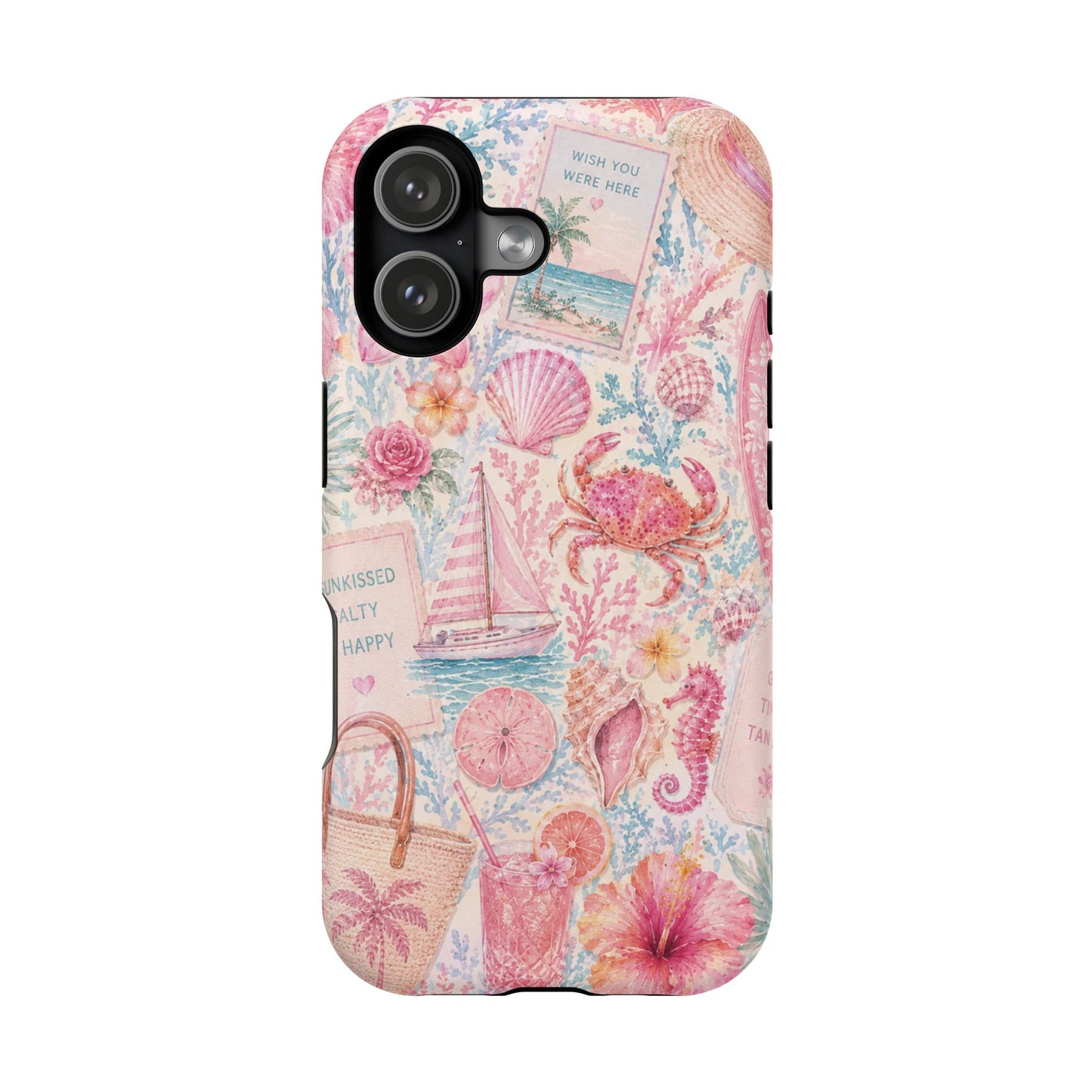Pink Coastal Collage Phone Case