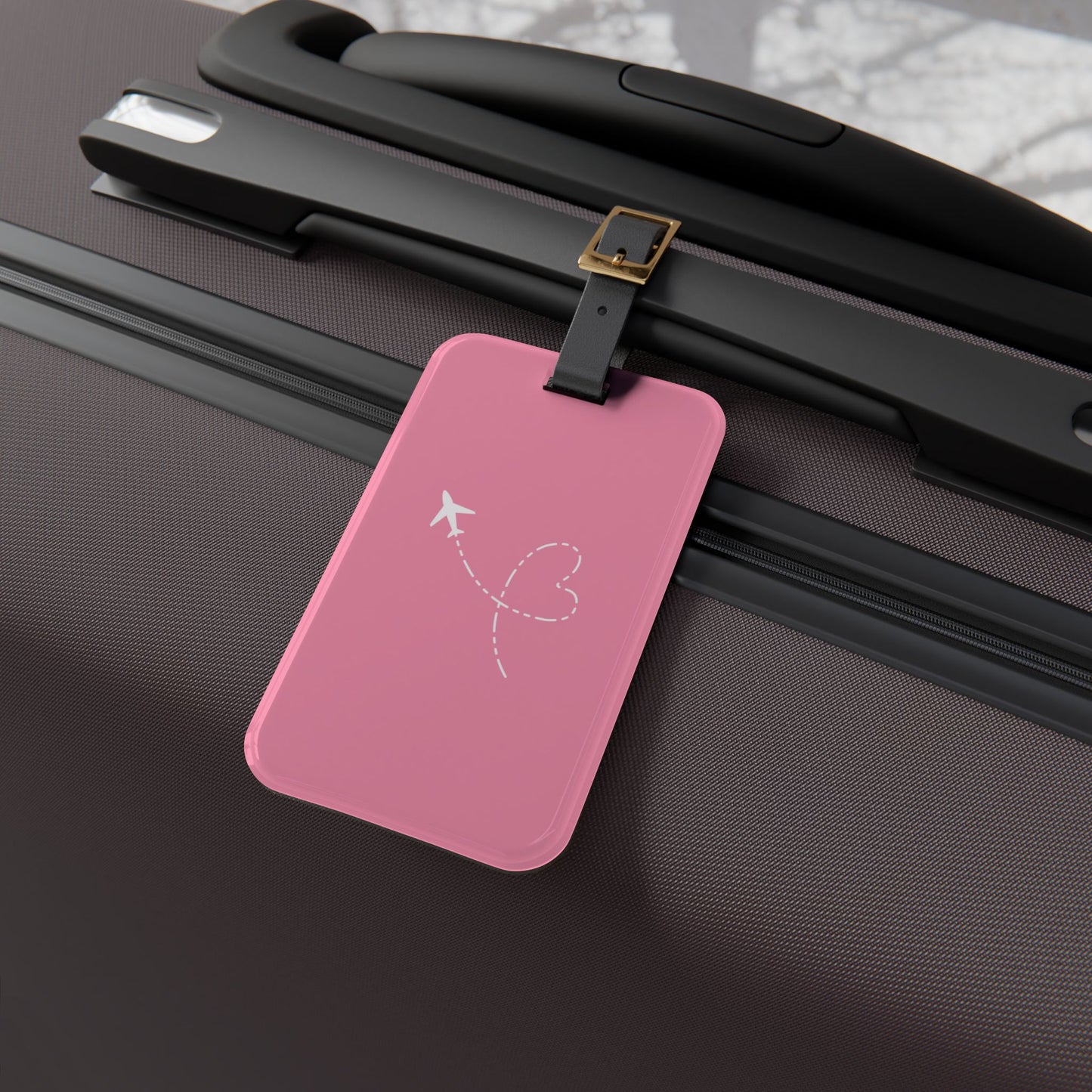 Airplane Luggage Tag Rose Pink