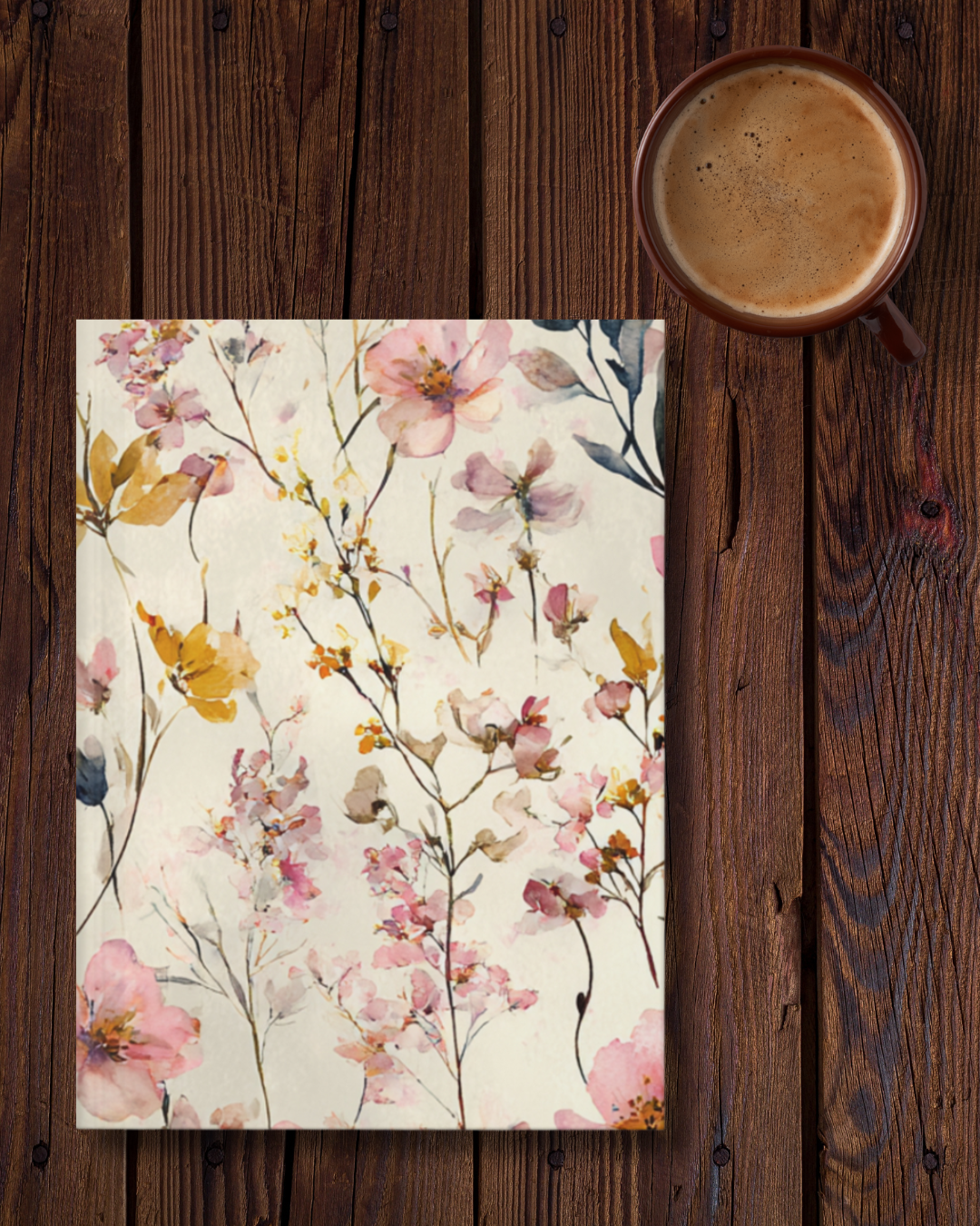 Soft Botanical Watercolor Notebook | Floral Writing Journal