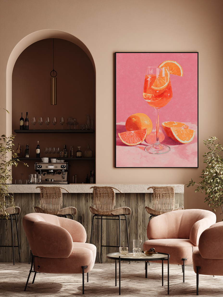 Aperol Spritz Wall Art Print | Italian Summer Cocktail