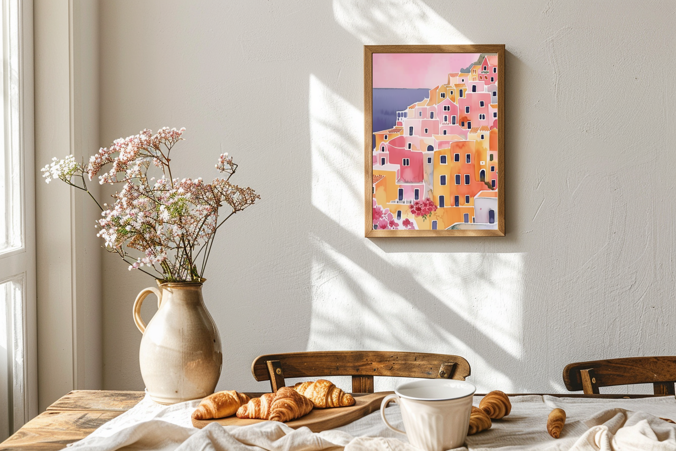 Italian Coastal Town Print | Amalfi Coast Wall Art