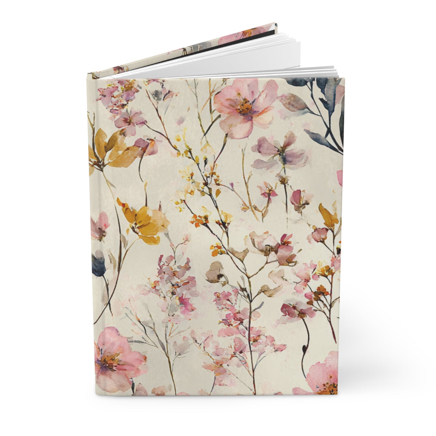 Soft Botanical Watercolor Notebook | Floral Writing Journal