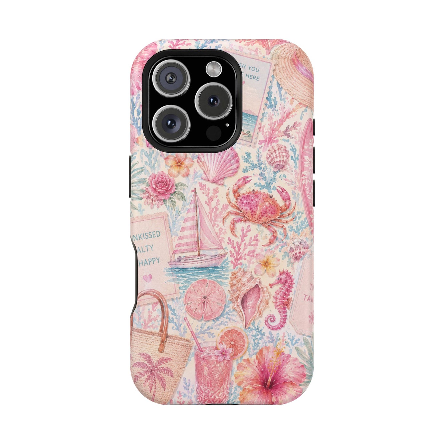 Pink Coastal Collage Phone Case