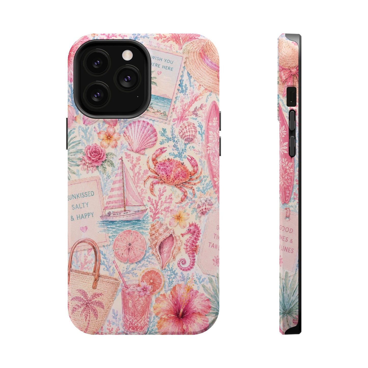 Pink Coastal Collage Phone Case