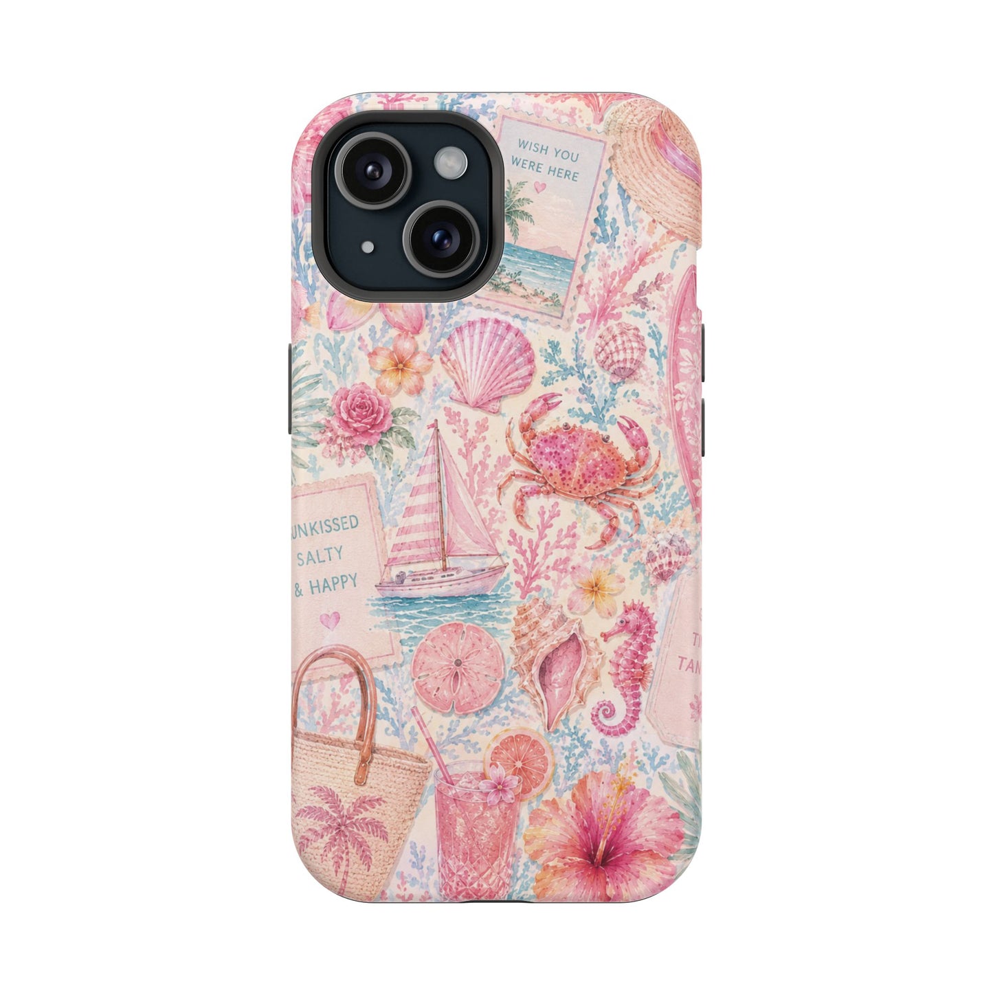 Pink Coastal Collage Phone Case