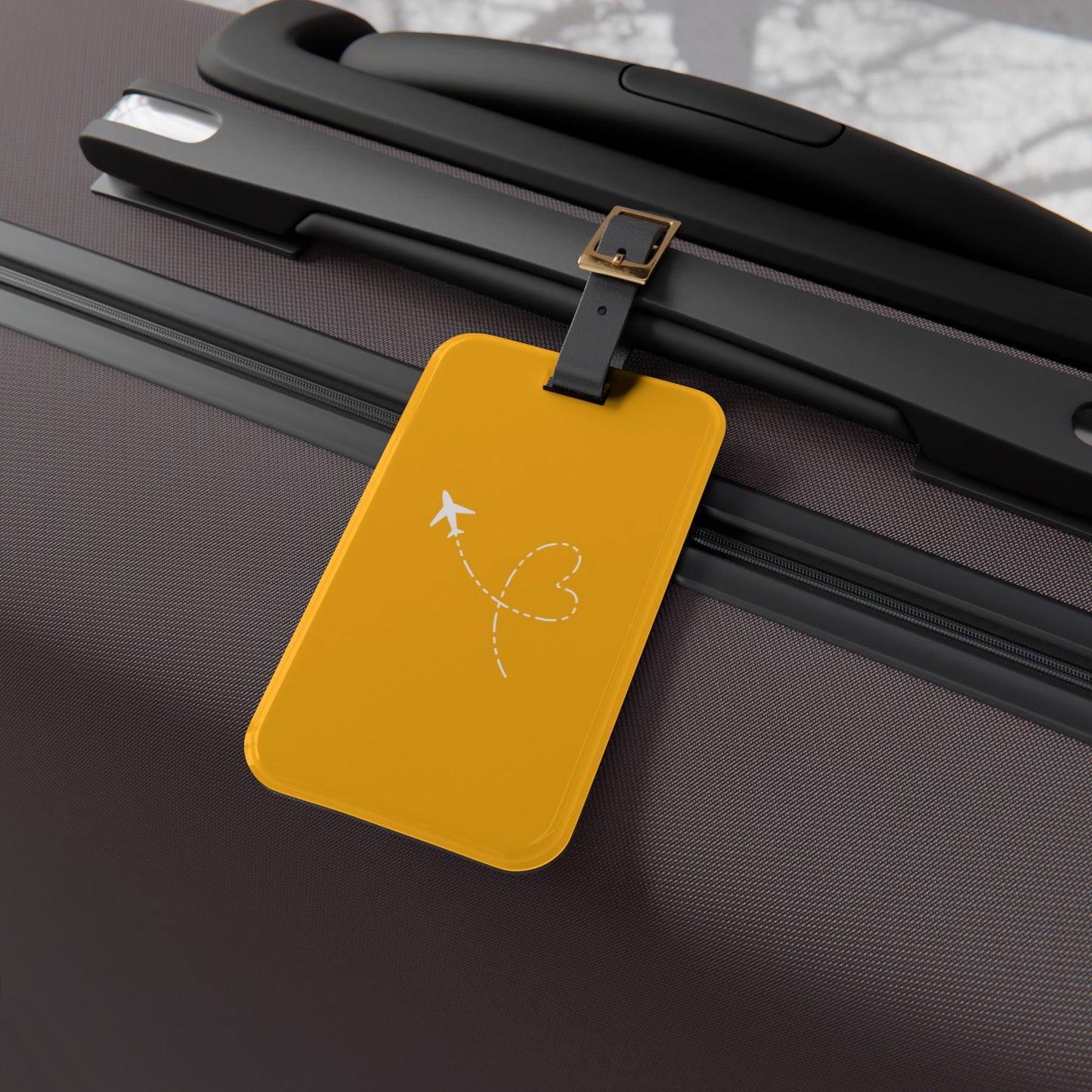 Airplane Luggage Tag Vibrant Yellow