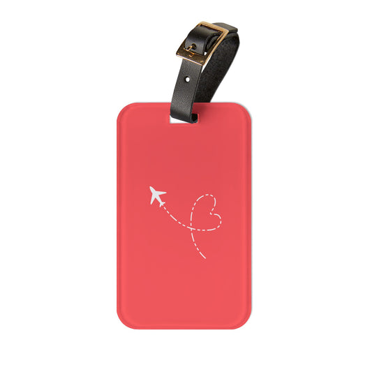 Airplane Luggage Tag Coral