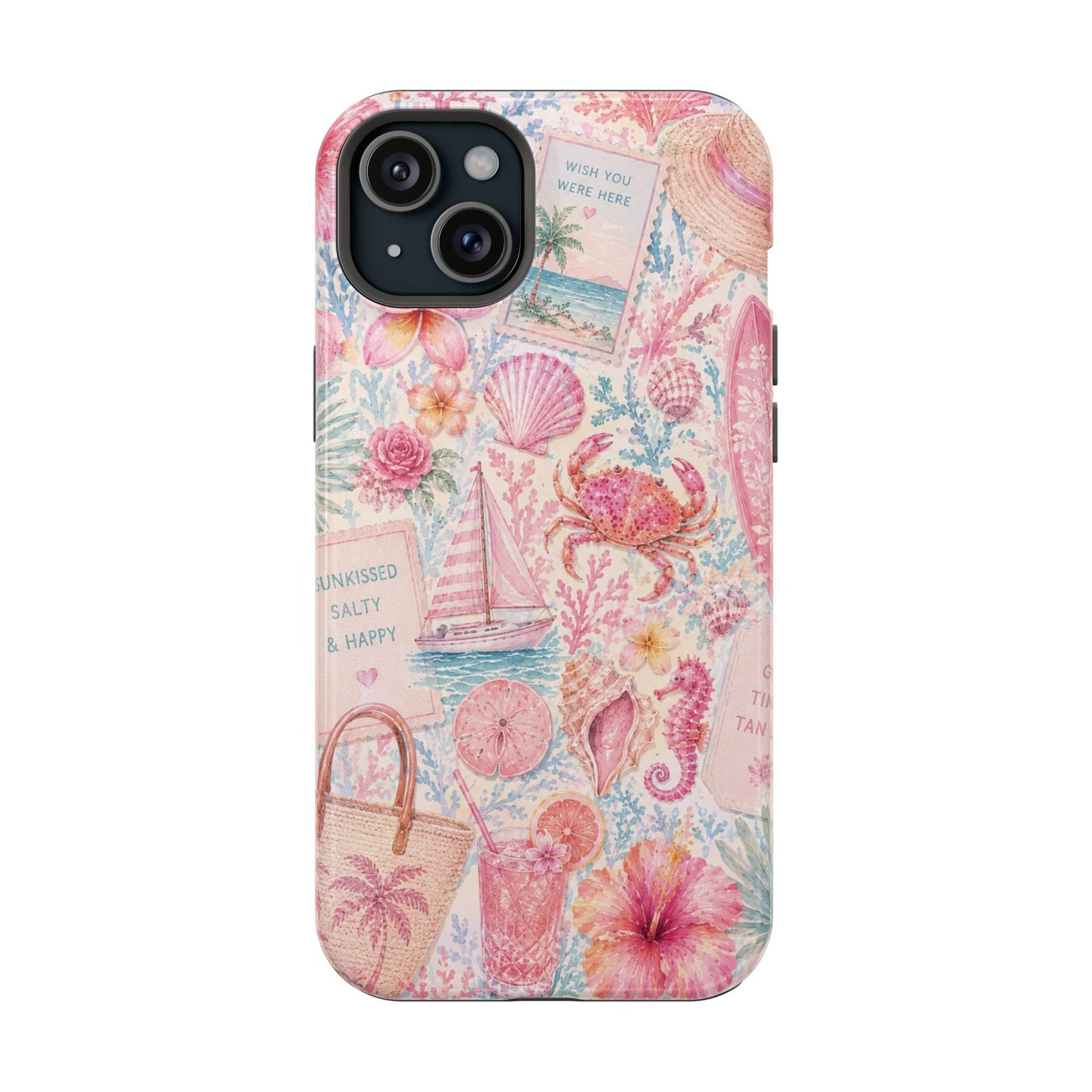 Pink Coastal Collage Phone Case