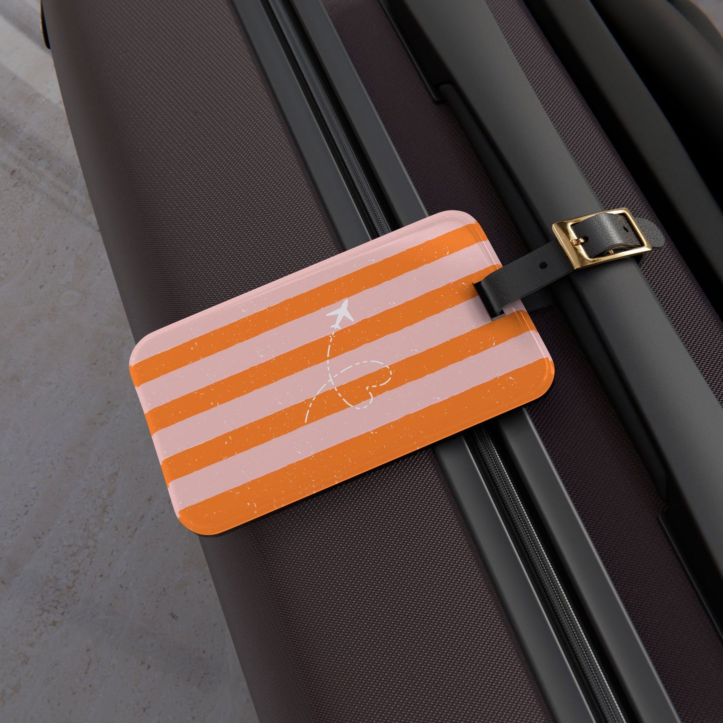 Airplane Luggage Tag Retro Stripes