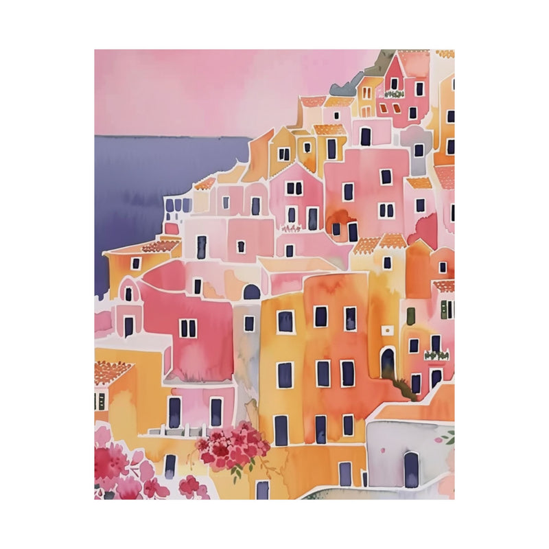 Italian Coastal Town Print | Amalfi Coast Wall Art