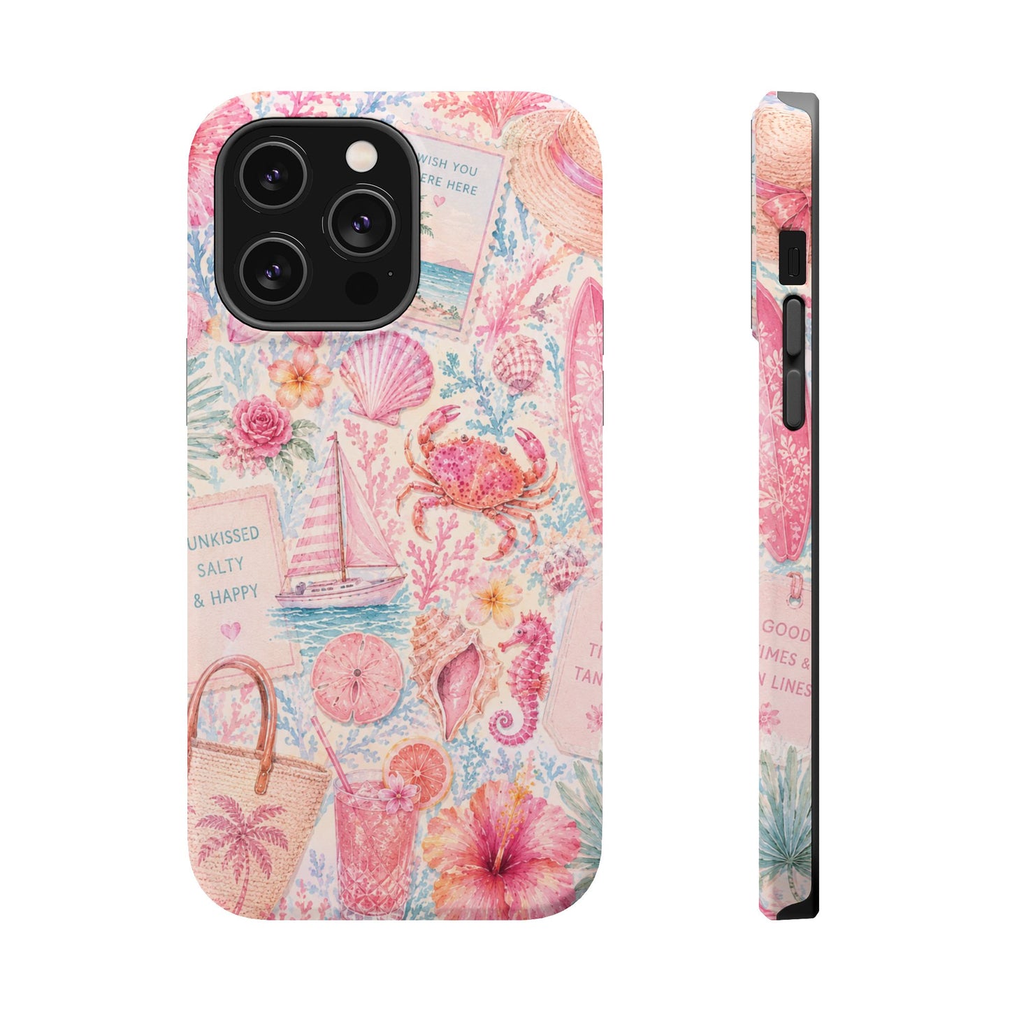 Pink Coastal Collage Phone Case