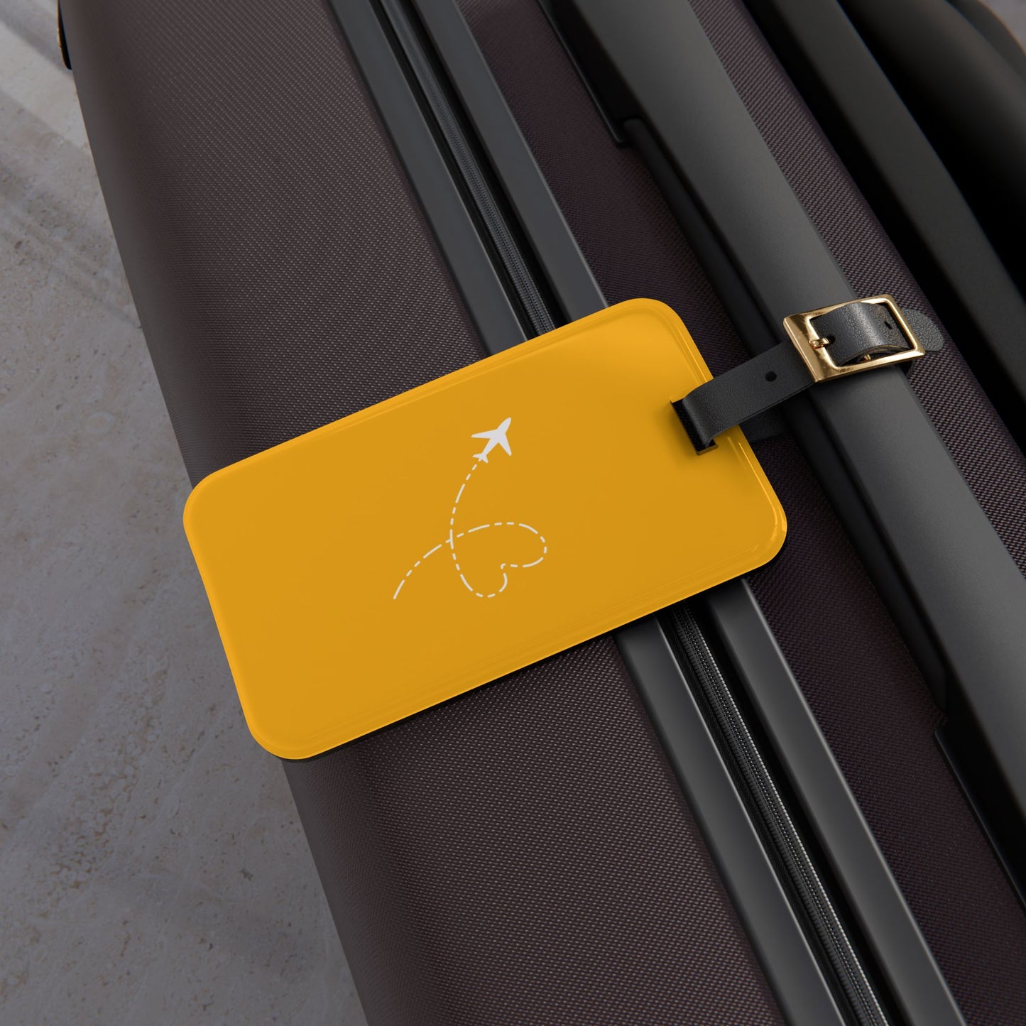 Airplane Luggage Tag Vibrant Yellow