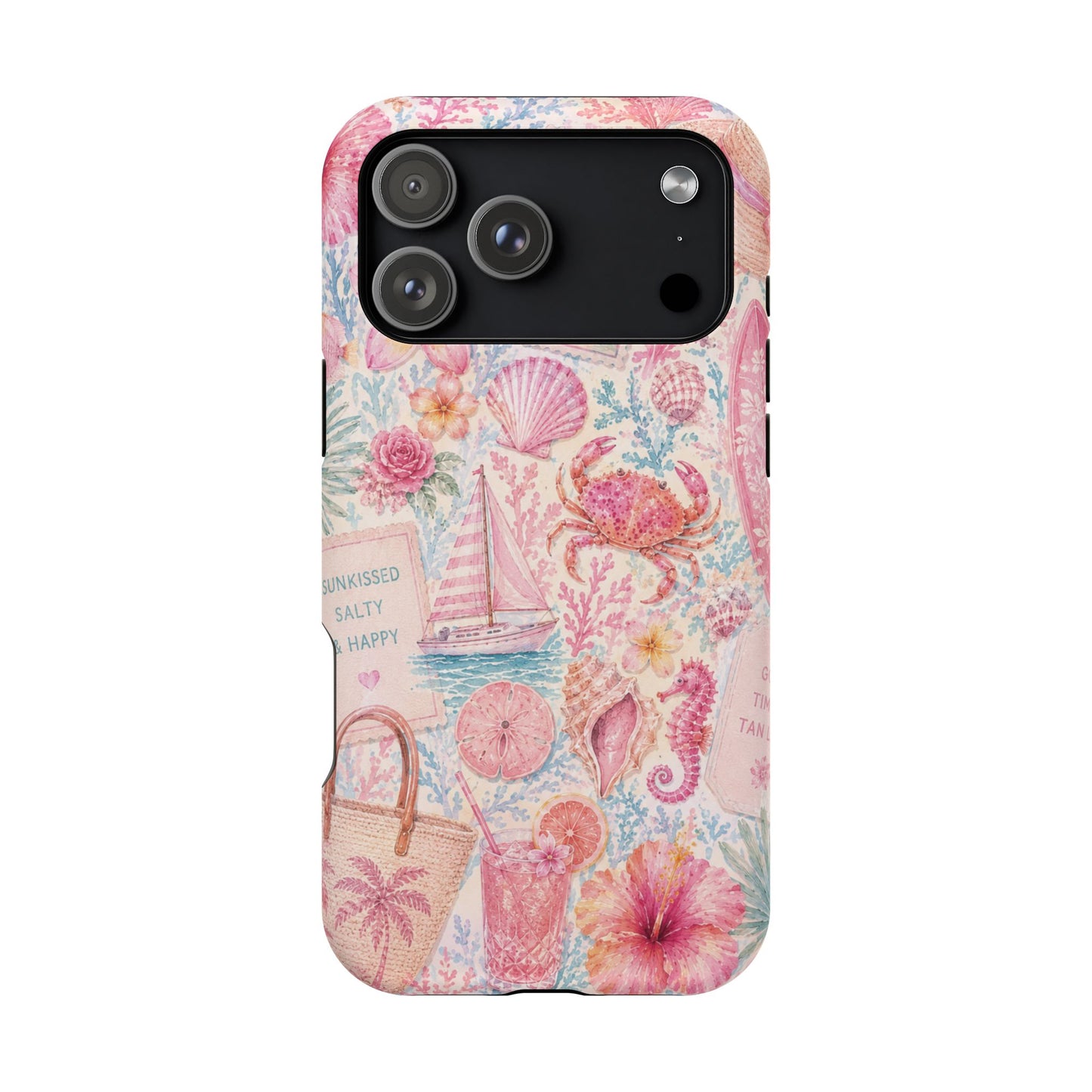 Pink Coastal Collage Phone Case