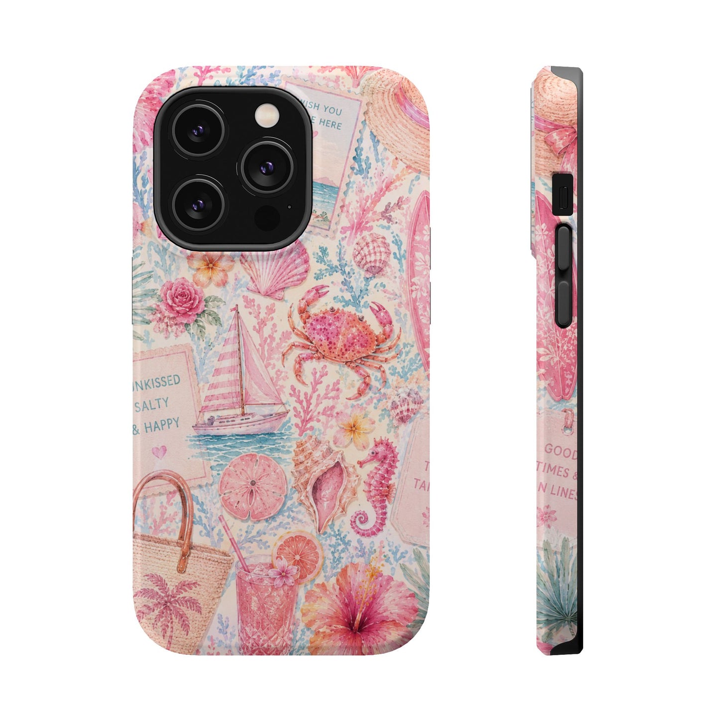 Pink Coastal Collage Phone Case