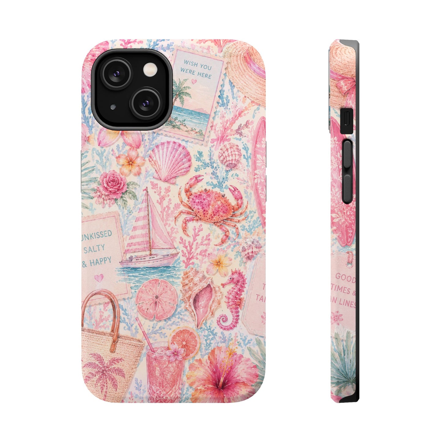 Pink Coastal Collage Phone Case