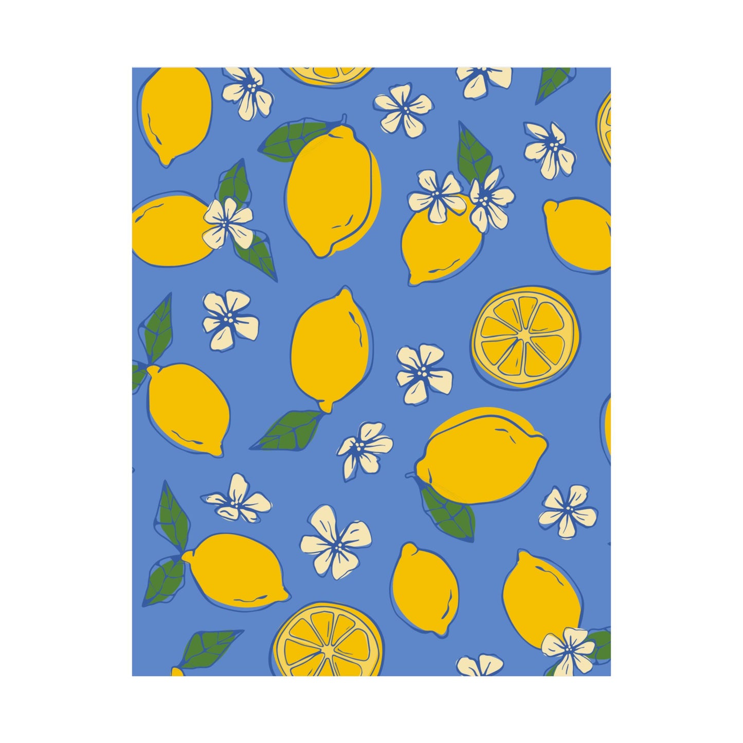 Capri Lemon Garden Art Print | Citrus Bloom Pattern
