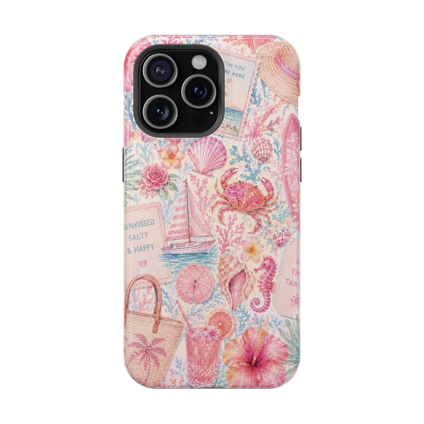 Pink Coastal Collage Phone Case