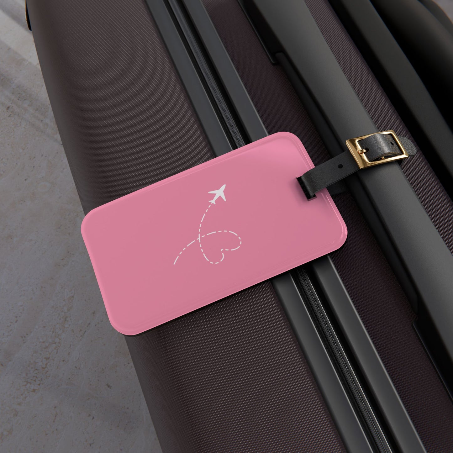 Airplane Luggage Tag Rose Pink