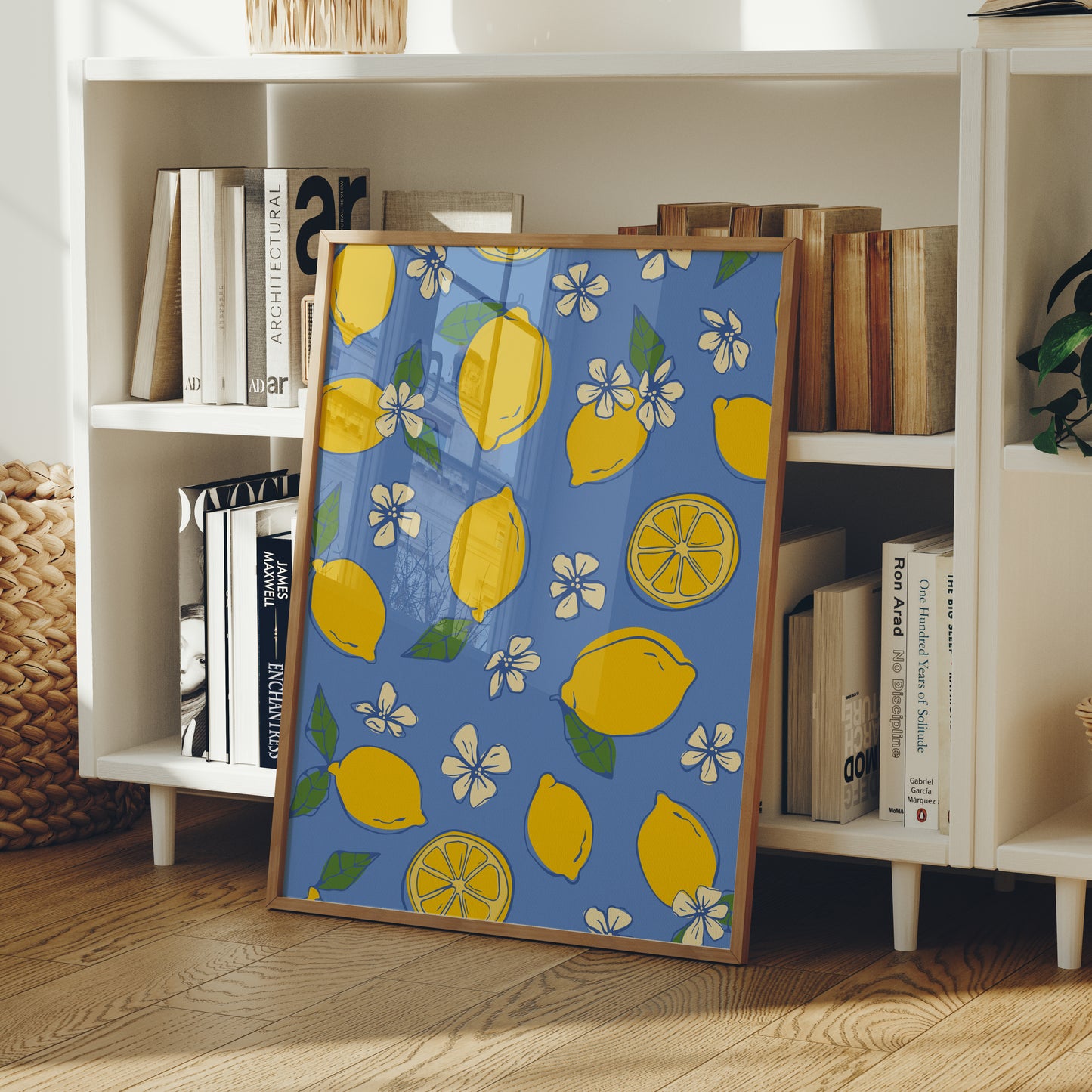 Capri Lemon Garden Art Print | Citrus Bloom Pattern