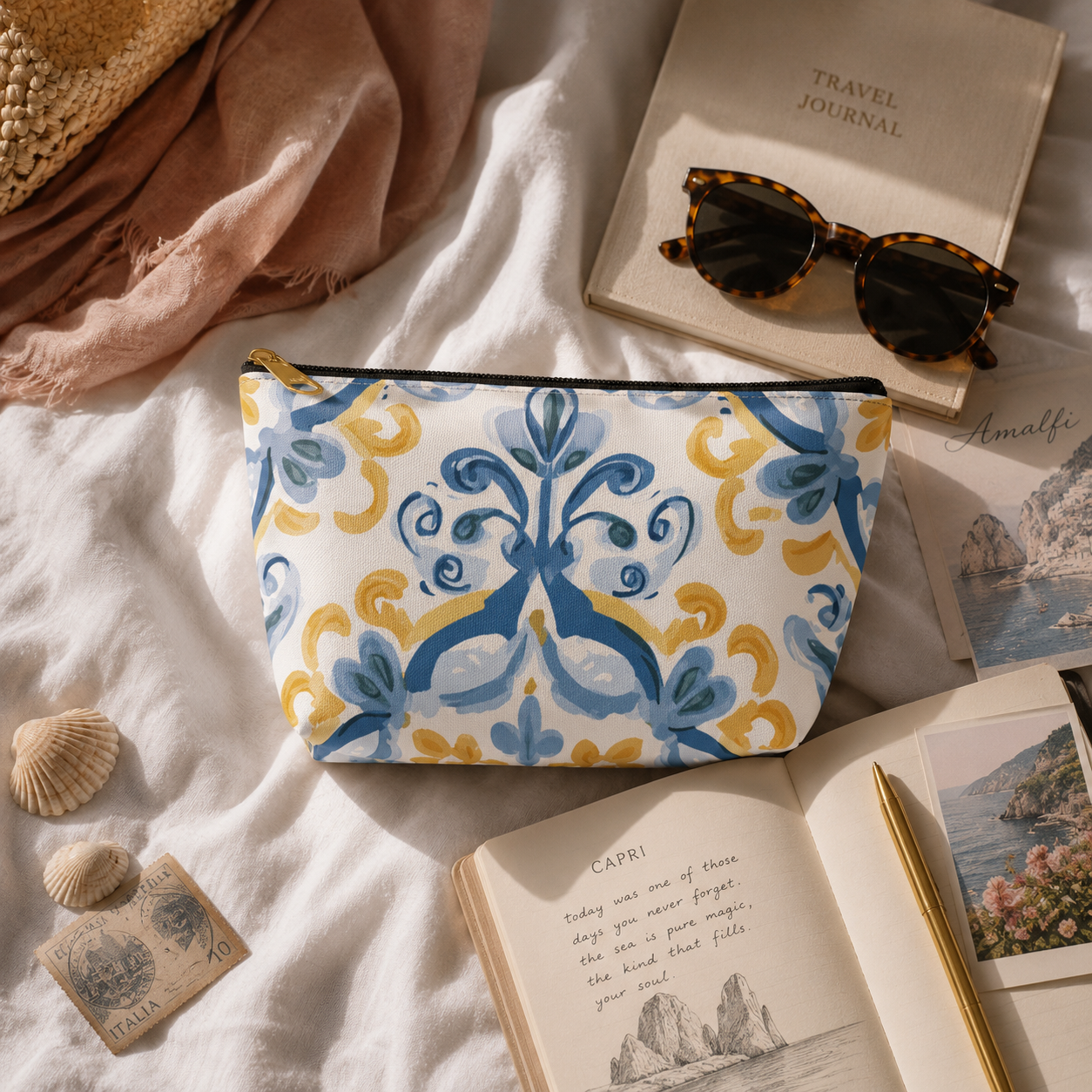 Italian Tile Travel Pouch