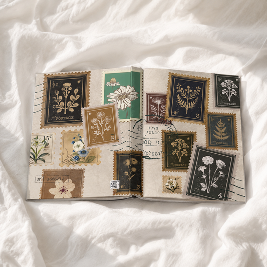 Vintage Botanical Postage Stamps Journal