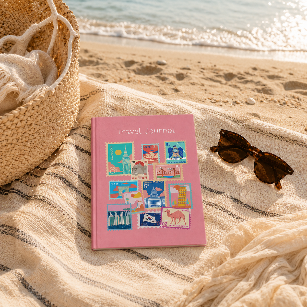 World Destinations Travel Journal Rose Pink