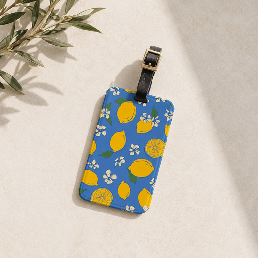 Lemons Luggage Tag with Leather Strap