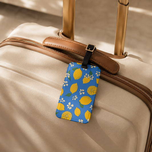 Lemons Luggage Tag with Leather Strap