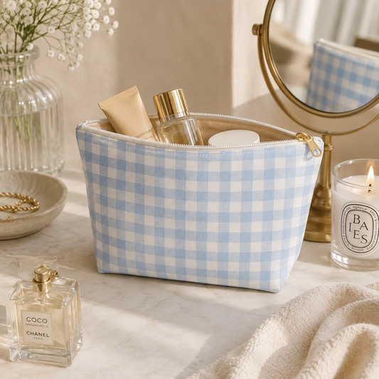 Italian Patchwork Gingham Travel Pouch