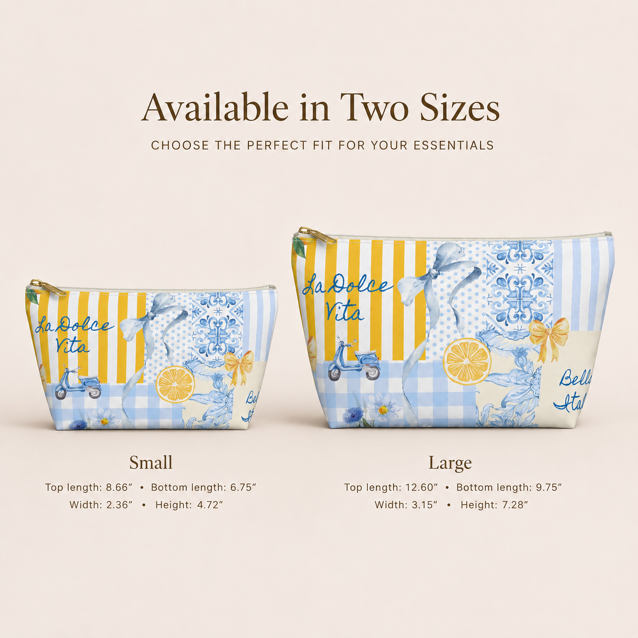 Italian Patchwork Gingham Travel Pouch