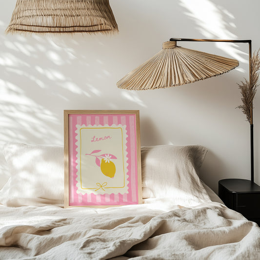 Lemon Illustration Art Print | Cute Italian-Inspired Wall Art